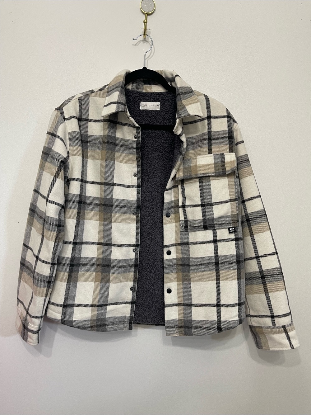 Zara Kids Plaid Lined Shacket